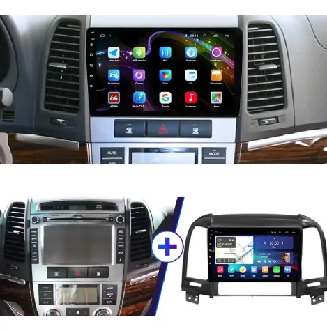 HYUNDAI SANTA FE 2008/2013 KIT PREMIUM - CENTRAL MULTIMEDIA 9" ADAK  ANDROID 8CORE + 4GB RAM + 64GB ROM