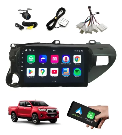 TOYOTA HILUX 2016/2020 KIT STANDARD - CENTRAL MULTIMIDIA 10.1" ADAK ANDROID 4CORE + 2GB RAM + 64GB ROM